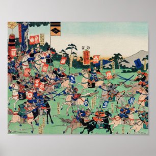 Poster Kawanakajima no Kassen por Utagawa Kuniyoshi