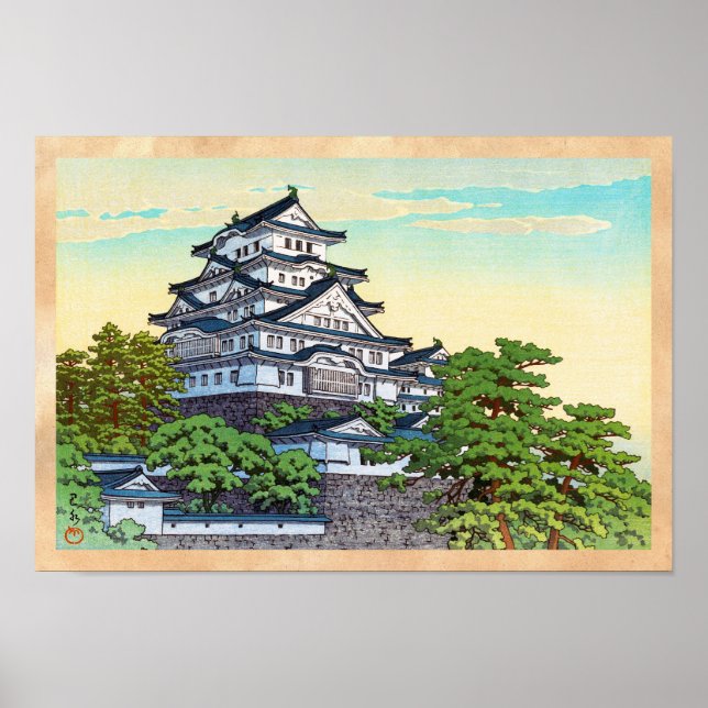 Póster Kawase Hasui Pacific Transport Lines Himeji Castle (Frente)