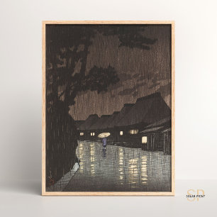 Poster Kawase Hasui Rain na Arte Japonesa de Maekawa