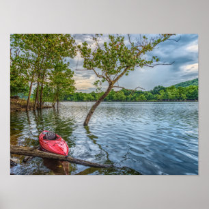 Poster Kayak Flutuando Em Mesa Rock Lake