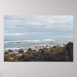 Poster Kayaking Ao Longo da Costa Napali, Kauai, Havaí