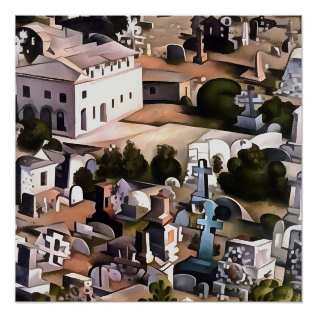 Póster Kayakoy Fethiye Cidade Abandonada Arte Geométrica  (Frente)