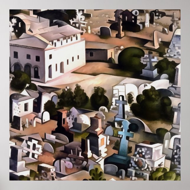 Poster Kayakoy Fethiye Desertou Arte Geométrica da Cidade (Frente)