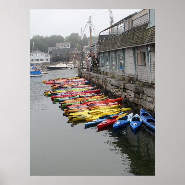 Póster Kayaks Em Rockport (Frente)
