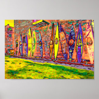 Póster Kayaks quebrado