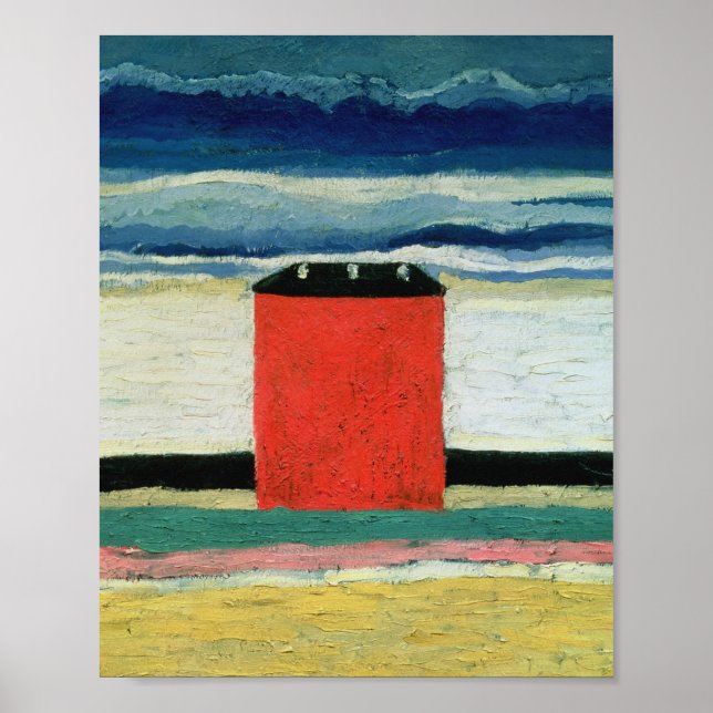 Poster Kazimir Malevich - Casa Vermelha (Frente)