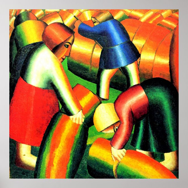 Poster Kazimir Malevich--Colheita, (Frente)