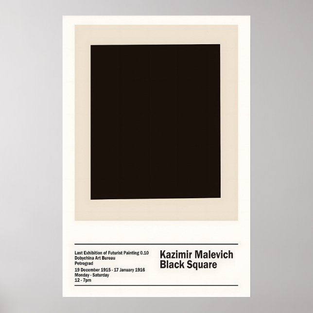 Poster Kazimir Malevich Exhibition Black Square 1915 (Frente)