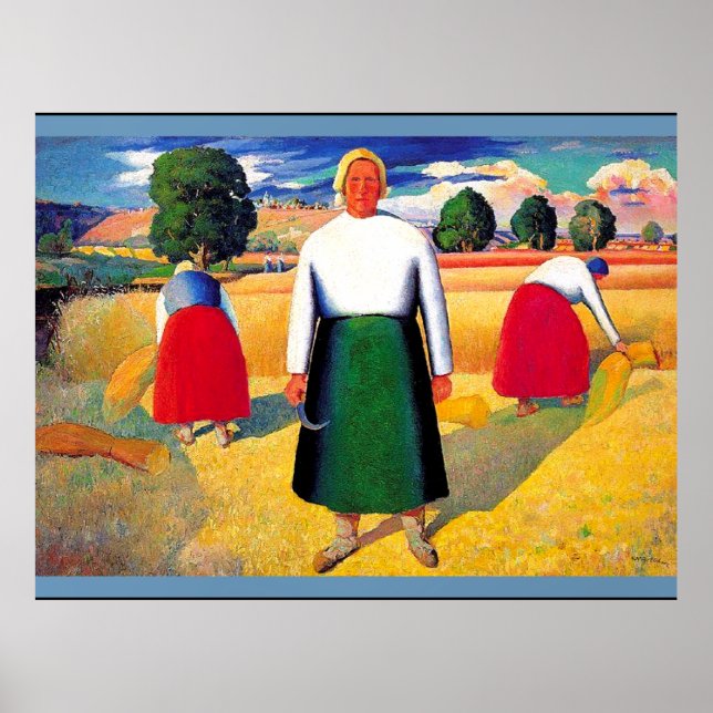 Poster Kazimir Malevich trabalho de arte, Reapers (Frente)