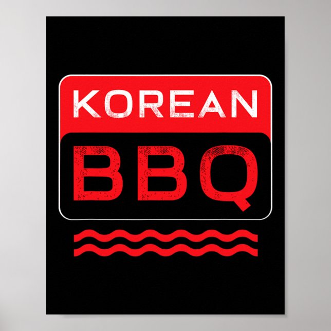 Poster Kbbq Churrasco coreano sobre chef asiático Barbecd (Frente)