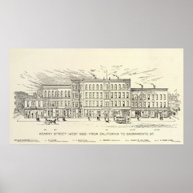 Póster Kearny, Califórnia e Sacramento West Side (Frente)