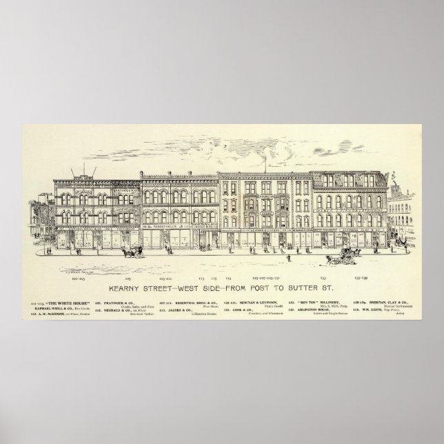 Poster Kearny, Poste e Sutter West Side (Frente)