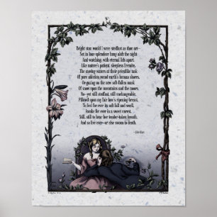 Poster Keats "Bright Star" Poesia Vitoriana Art 11x14