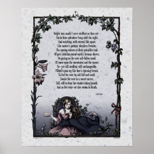 Poster Keats "Bright Star" Poesia Vitoriana Art 16x20
