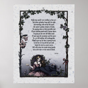 Poster Keats "Bright Star" Victorian Poetry Art 17x22