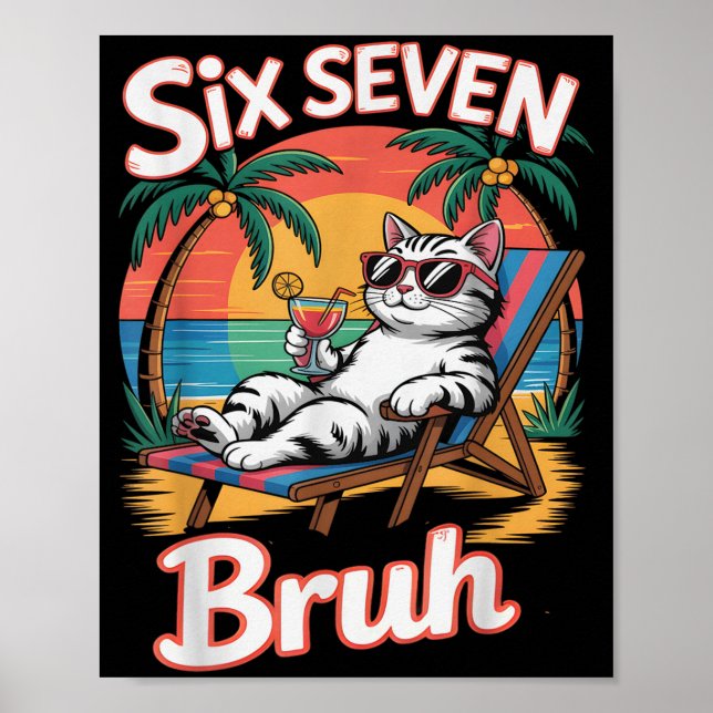 Poster Keep Calm 67 Bruh Cat Vacation Cruise Trip Joke Ge (Frente)