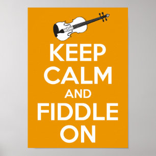 Póster Keep Calm and Fiddle On (Orange)
