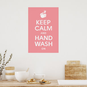 Poster Keep Calm And Hand Wash On - Coronavirus & Flu