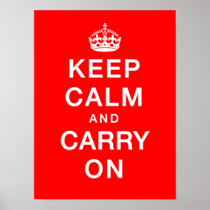 Poster "Keep Calm & Carry On" (red background)