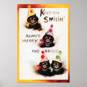 Poster Keep on Smilin, Black Cat, Louis Wain