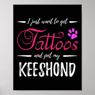 Poster Keeshond Dog Lover Tattoo Engraçado Cachorro Mãe D