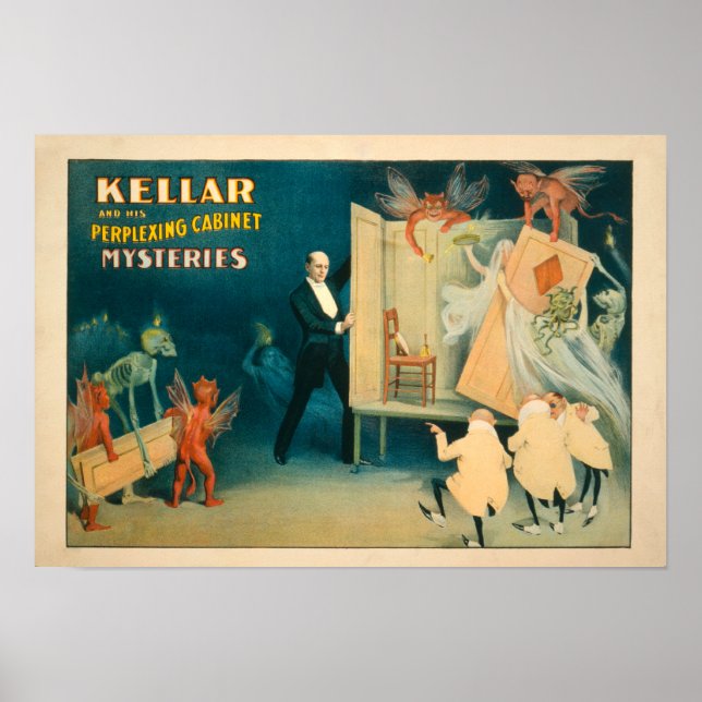 Póster Kellar e seus mistérios do gabinete perplexos Magi (Frente)