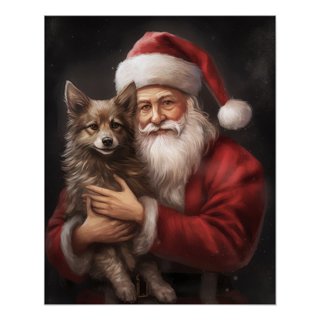 Póster Kelpie australiano com Natal (Frente)