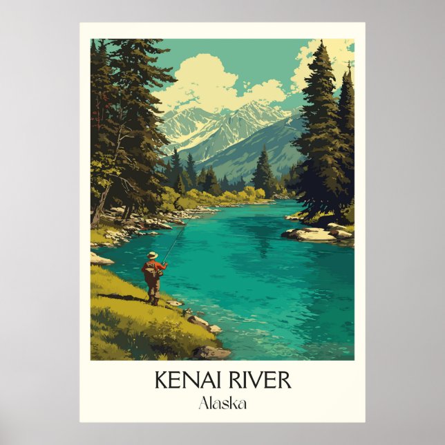Poster Kenai River Alaska Fishing Wilderness (Frente)