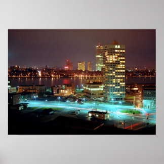 Póster Kendall Square e Boston Skyline, 1967