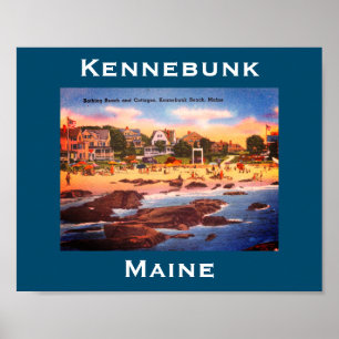 Poster Kennebunk Beach, Maine Vintage Cottages Foto
