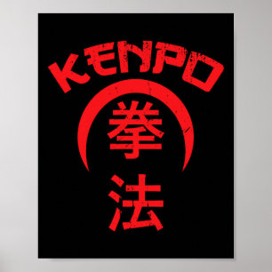 Poster Kenpo Karate Design Japonês - Letra Arte Marcial