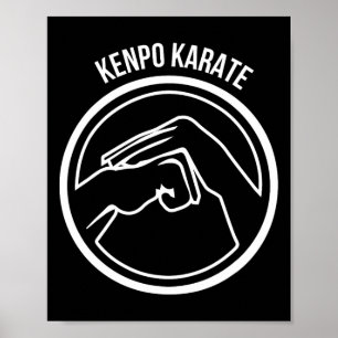 Poster Kenpo Karate White Black Mãos Legal Artes Marciais