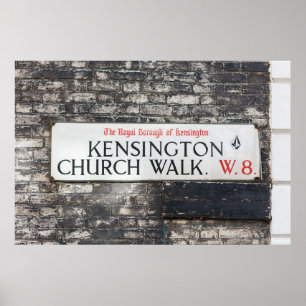 POSTER KENSINGTON CHURCH WALK W8 - SINAL DE ESTRADA DE LO