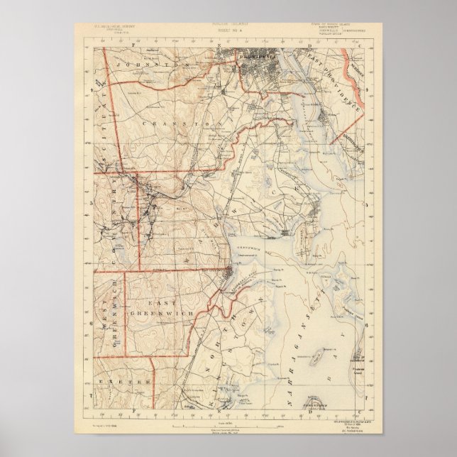 Póster Kent County, Rhode Island (Frente)