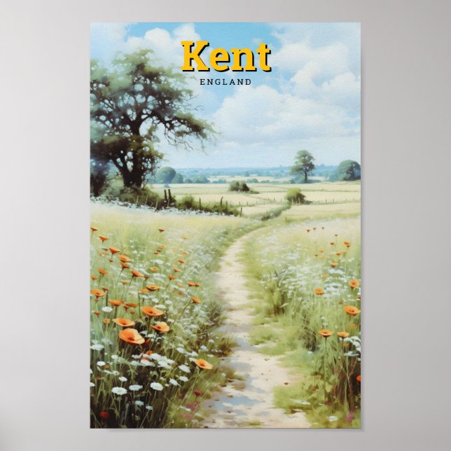 Poster Kent England Viagens vintage (Frente)