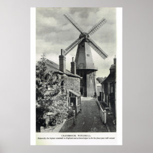 Póster Kent histórico, moinho de vento de Cranbrook