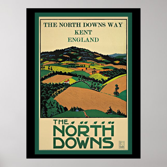 Poster Kent, Inglaterra, North Downs, (Frente)