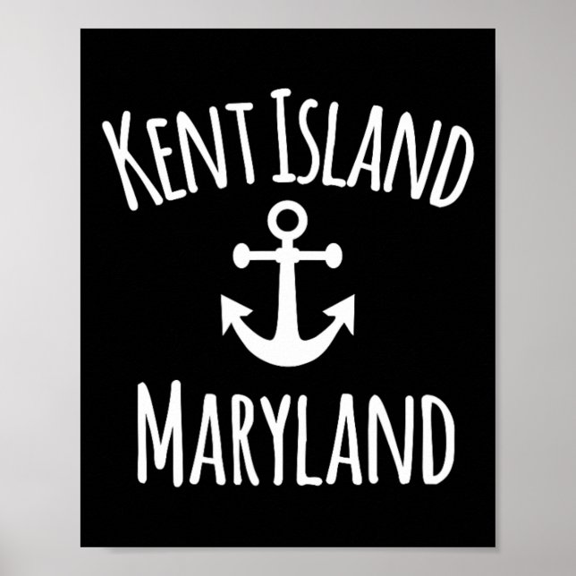 Poster Kent Island Maryland Nautical Coastal Boating Sail (Frente)