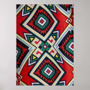 Poster Kente Geometric Tapestry
