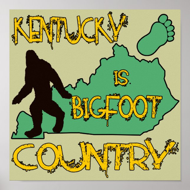 Póster Kentucky É Bigfoot Country (Frente)