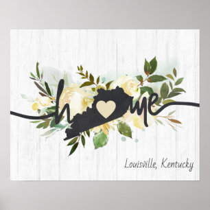 Poster Kentucky Estado Personalizado Sua Cidade Natal Rús