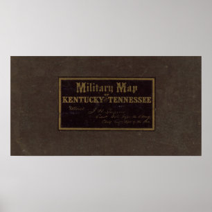 Póster Kentucky, mapa militar do Tennessee