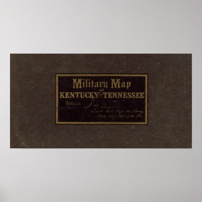 Póster Kentucky, mapa militar do Tennessee (Frente)