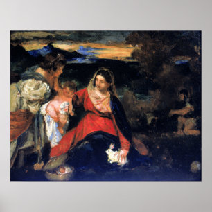 Poster Kenyon Cox depois da Madona do Coelho de Titian