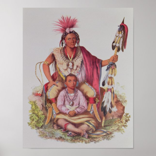 Poster Keokuk ou "Raposa Watchful", Chefe dos Sauks (Frente)