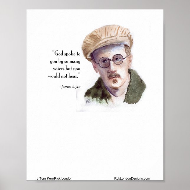 Poster Kerr/London James Joyce & Citação "Deus Falou" (Frente)