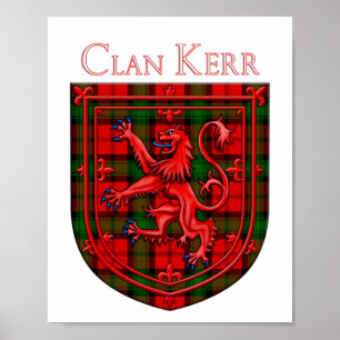 Poster Kerr Tartan Scottish Xadrez Lion Rampant