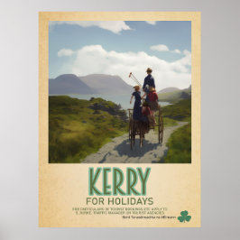 Poster Kerry Ireland, Retro Irish Viagem Advert