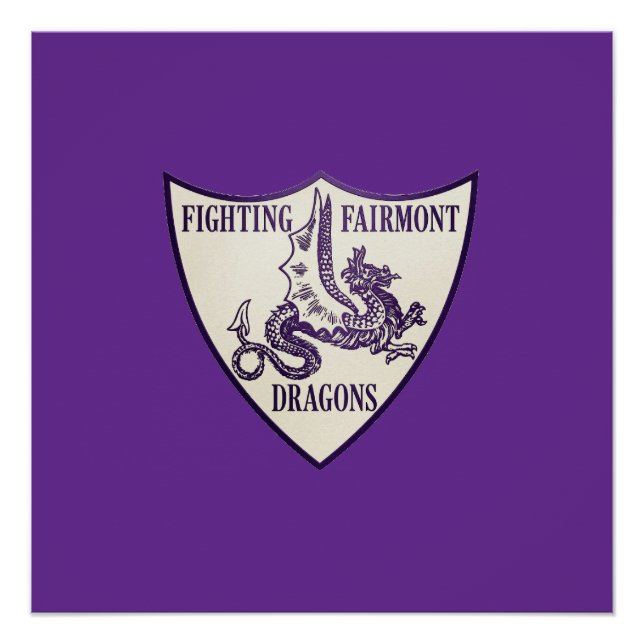 Póster Kettering, Ohio Fighting Fairmont Dragons Logo (Frente)