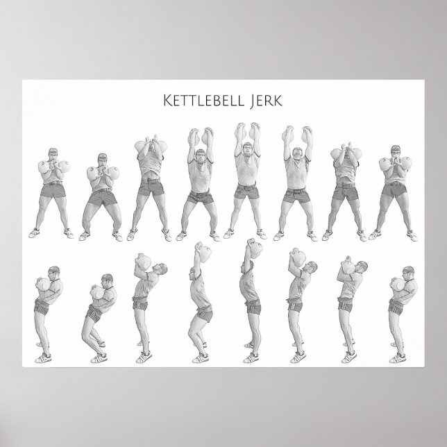 Poster Kettlebell Jerk (Frente)